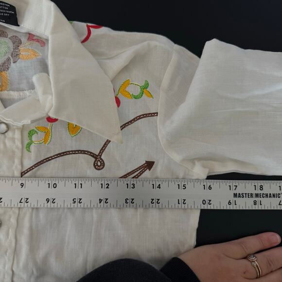 Vintage Border Town Kids Western Button Down Shirt Size 10 Cowboy Retro USA - Picture 13 of 14